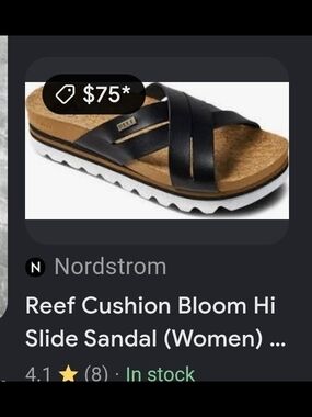 Reef Cushion Bloom Hi Slide Sandal - Black